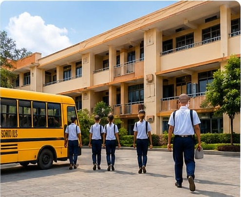 Security guard at a school gate